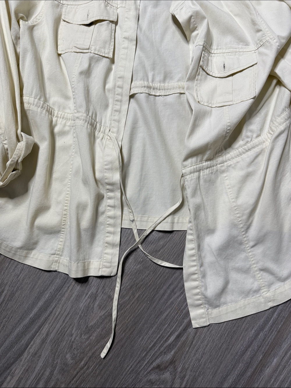 torrid Cream Utility Drawstring Field Jacket - Picture 2 of 5